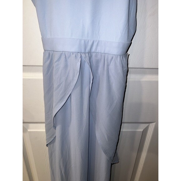 Tobi Maxi Dress Womens M Chiffon Formal Bridesmaid Light Blue Prom Side Slit New - Picture 2 of 10